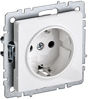 Розетка с заземлением без рамки IEK Brite РС11-1-0-БрБ 1-м. белый картинка